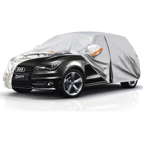 Autoplane Wasserdicht Atmungsaktiv für Audi A1 (2012-2025) 6-Schichten Vollgarage Staubschutz Silber (1/5)