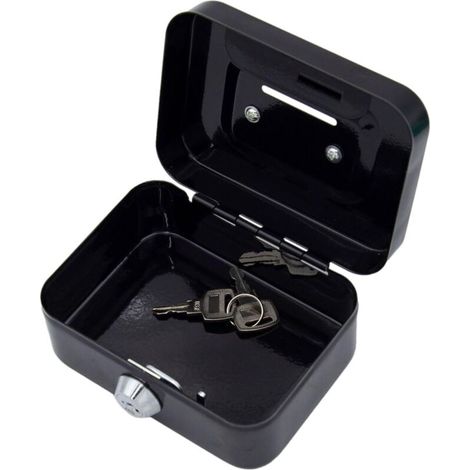 Tirelire avec Clé Tirelire en Métal, Coffre-Fort en Étain, Petite Caisse Verrouillable, Boîte De Dépôt d'argent avec Serrure pour