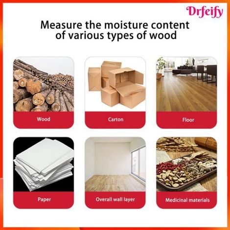 Humidimetre Numerique Bois - Mesure Teneur Humidite Bois Bambou - Pour Parquet Planches - 127x50x25 mm - 102 g - ABS - 3 Piles AAA (1/5)