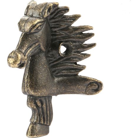 Lot de 4 protections décoratives pour les coins de coffres à bijoux en bois en forme de cheval antique (1/5)