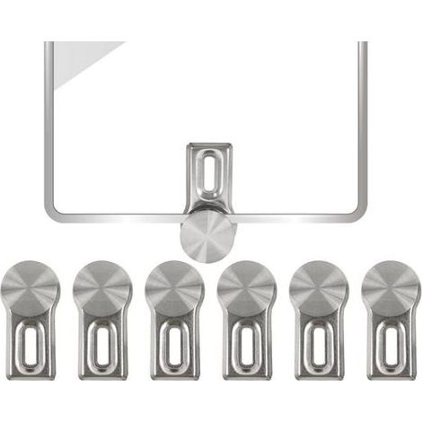 6 Pcs Fixation Miroir Clips, Fixation Miroir Lourd, Miroir Clips Verre en Alliage Zinc pour Miroir Murale, Fixation Miroir Mural, avec 6 Ancrages Muraux (1/5)