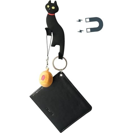 Niedlicher magnetischer Kühlschrankhaken, 3D-Katzenmagnet mit Schwanzhaken fürs Büro, 2-in-1-Multifunktionshaken für Whiteboard, Küche und Büro-Fotodekoration