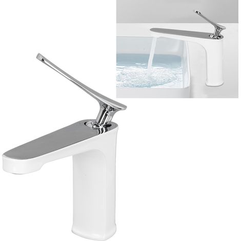 Robinet mélangeur eau chaude/eau froide G1/2, robinet de salle de bain en laiton massif, robinet de lavabo, robinet de lavabo monocommande à montage sur comptoir, finition électroplaquée (1/5)