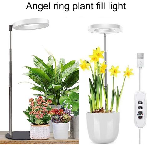 Lampe Led Pour Plantes - Spectrum Complet - Bras Télescopique Réglable 16,5 À 60 Cm - Minuterie Automatique 3/9/12 H - 48 Diodes - Aluminium - 1 Ou 2 Têtes (1/5)
