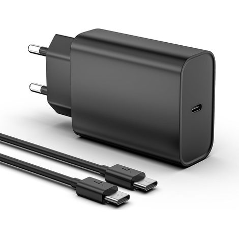 45W Chargeur Rapide USB C pour Samsung Galaxy S26 S25 S24 S23 S22 S21 S20 Plus/FE/Ultra, A56 A55 A54 A53 A17 A16 A15 A14 A13 5G, Chargeur Rapide 45W de Rechange d'origine + 2m Type-C Câble (1/5)
