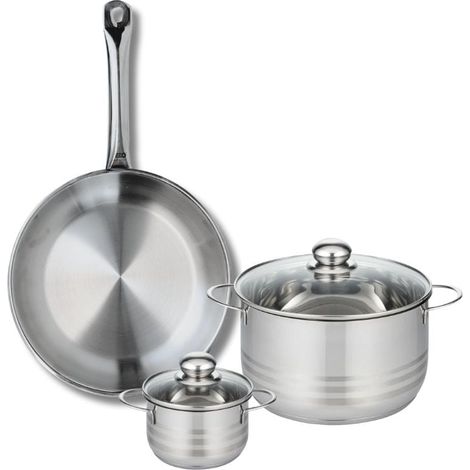 Ensemble de 1 Poêle de cuisson 28 cm et 2 faitouts 12 et 20 cm Elo Profi Brillant (1/5)