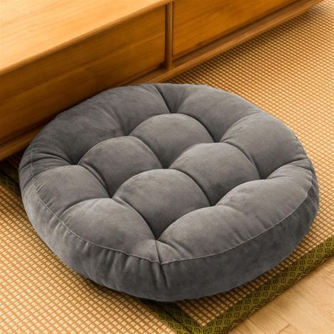 Coussin de sol de méditation, grand coussin de sol, coussin de sol rond pour adultes et enfants, coussin de sol pour salon de yoga, gris, 50 cm (1/4)