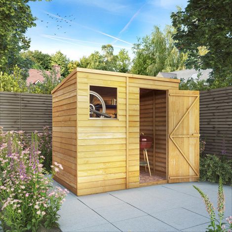 3 x 5 Feet Overlap Apex Windowless Shed - Timber - L85.9 x W160 x H191.9 cm - Brown