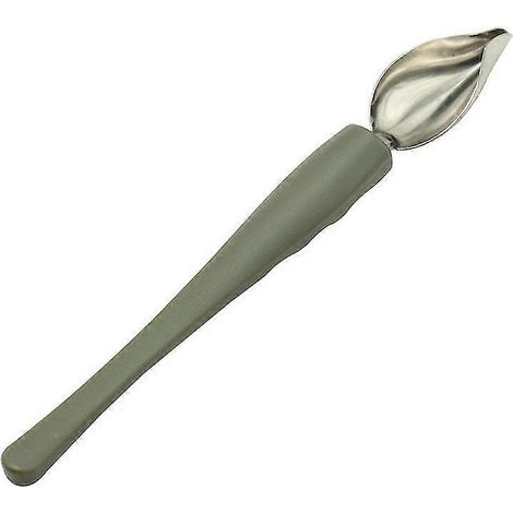 Cucchiaio in acciaio inox con punta conica per decorare, salse, utensile di precisione per disegnare sui piatti (2 pezzi, grigio) (1/5)
