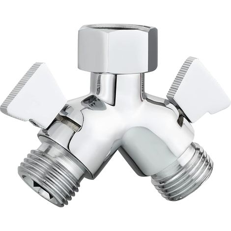 DSF017 Vanne de commutation 2 voies en laiton Y avec robinets d'arrêt pour douche Chromé (1/5)