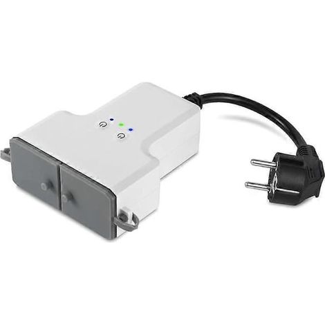 Duale WLAN-Smart-Steckdose, wasserdicht (IP44), Außensteckdose mit Fernbedienung, weiß (1/5)
