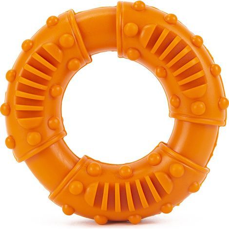 Juguete para perros ultrarresistente para perros que muerden con fuerza: juguete prácticamente indestructible hecho de caucho natural (naranja). (1/5)