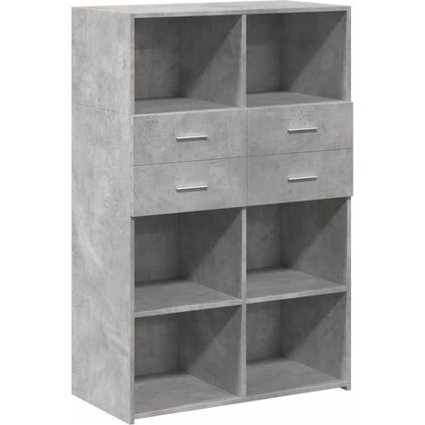 Credenza buffet cassettiera mobile contenitore organizer cucina soggiorno soggiorno alto 80 x 42,5 x 124 cm derivati del legno grigio 020034720