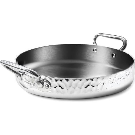 AGNELLI Tegame Aluinox Martellato 3PLY 24x6 Cm on 2 Maniglie in Acciaio Inox (1/3)