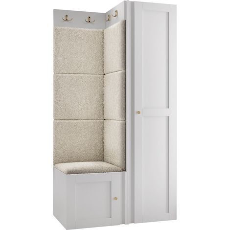 Conjunto para recibidor Hartford 381, Abriamo 3, 186x82x46cm, Aglomerado laminado, Tapiz, MDF, Montada en la pared, Colocada