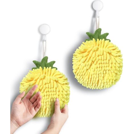 Serviettes décoratives à motifs de fruits, lot de 2, douces pour la salle de bain.