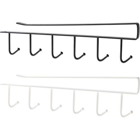 XEPHO Lot de 2 Tasse Rangement Crochets, Armoir, Ustensiles de Cuisine Cravates Ceintures et écharpe Accrocher Porte-Rack Crochet sous Placard Cabinet