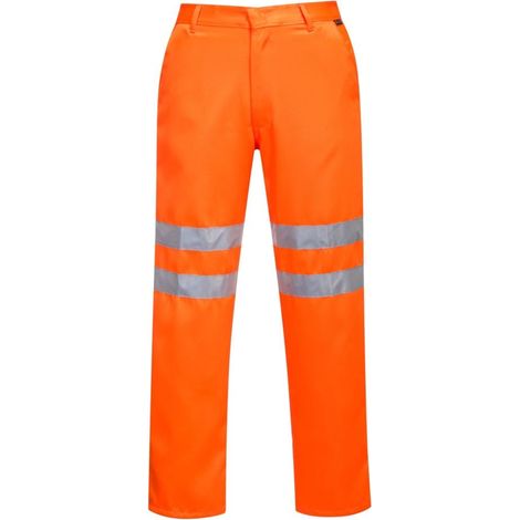 Pantalon Hi-vis Poly-coton Ris Couleur : Orange Taille Xl - Portwest (1/3)