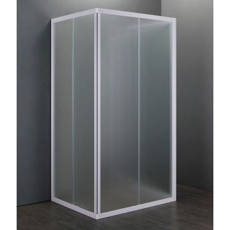 Box Doccia Economico 3 Lati PVC Porta Scorrevole 2 Ante Quadrato Rettangolare - Misura Box 3 Lati 70x70x70 (1/3)