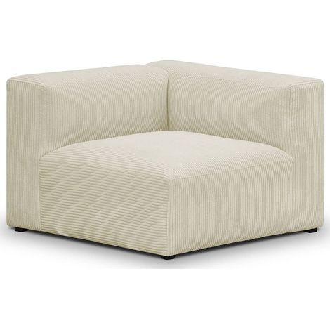 Chauffeuse d'angle à droite modulable en velours côtelé beige - Modulo (1/5)
