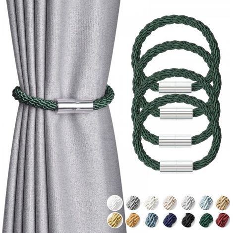 Lot de 4 mini attaches magnétiques pour rideaux, style moderne et simple (vert) (1/5)