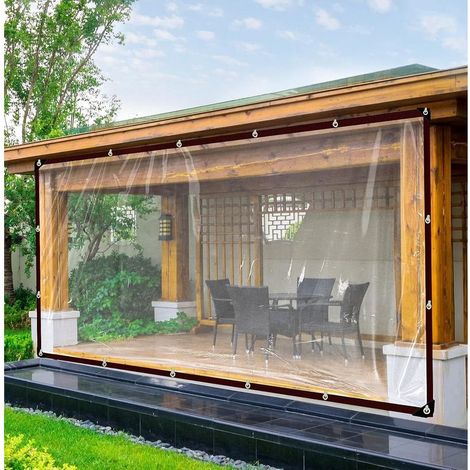 2x2m Bâche Transparente avec œillets, bâche de Couverture imperméable en polyéthylène, idéale comme bâche de Serre, Rideau d'extérieur, avec Corde (1/5)