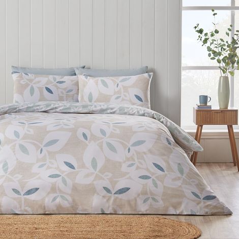Parure de lit réversible avec Housse de Couette et taies d'oreiller Naturel (1/4)