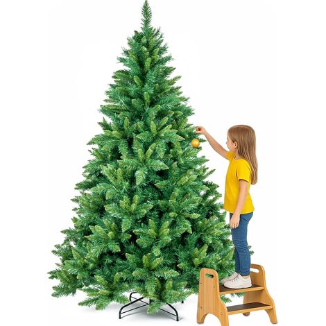 Albero di Natale Verde Canberra 240 cm Foltissimo con 1586 Punte Rami Innesto