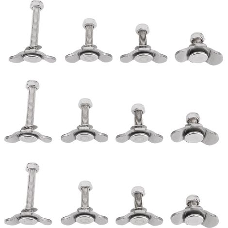 Ortviai Fixation L-Track à Double Oreille en Acier Inoxydable – Vis Filetées M8 (25/35/40/60 mm) – 12 Pièces (1/5)