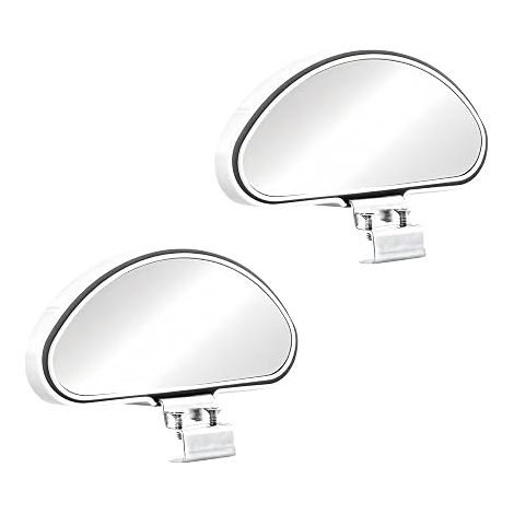 2 x Blind Spot Mirrors for Driving Accompanied Wide Angle Side Auxiliary Adjustable to Multiple Angles, Compatible with Trucks, SUVs, Van (White) (1/5)