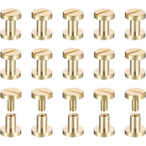 25Pack Vis Chicago En Laiton 6x8mm Tête Plate Ton Laiton (1/5)