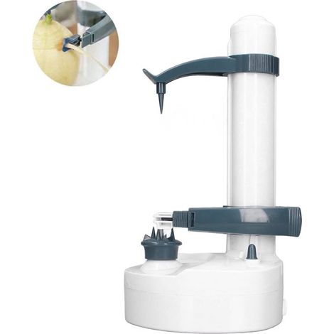 Pelador eléctrico - Pelador automático de verduras - Peladores de cocina - Base ajustable - 572 g - Blanco (1/5)