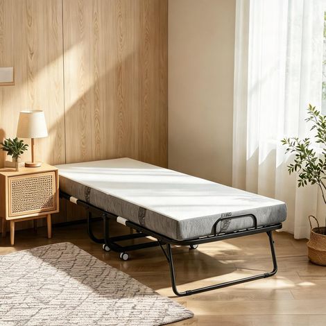 Matelas coloris noir en tissu Foam métal 200 x 80 x 42,5 cm (1/5)