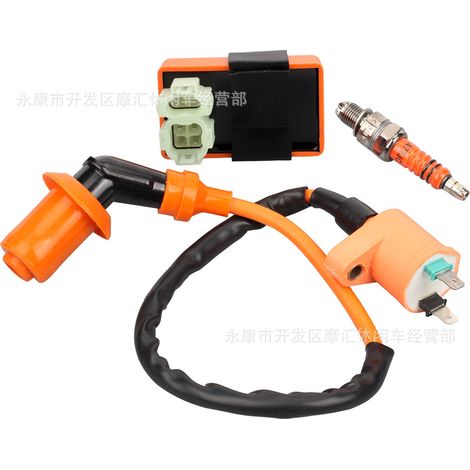Skateboard, Motorcycle, ATV, Four-Wheeled Beach Buggy, GY6 50-150CC Igniter, CDI High Voltage Transformer, A7TJC Spark Plugs (1/4)