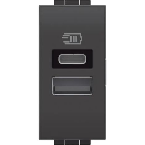BTICINO L4191AC - Caricatore USB tipo A e C con tensione 5 Vdc