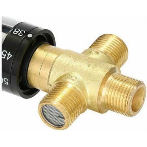 YMYNY Einstellbarer Badezimmer-Thermostatmischer, Messing-Wassermischer, Mischventil für heißes/kaltes Wasser, Temperaturregelventil (1/4)