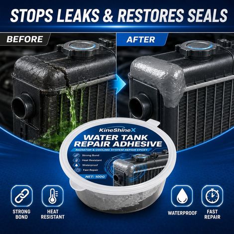 KineShineX Wassertank-Reparaturkleber – Starkes, wasserdichtes und hochtemperaturbeständiges Material zur Reparatur und Abdichtung von Lecks in Wassertanks. (1/5)