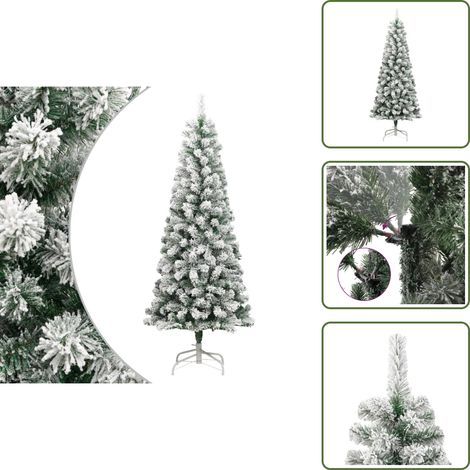 Weihnachtsbaum 210 cm - vidaXL Künstlicher Weihnachtsbaum Klappbar Beschneit 210 cm - Weihnachtsbaum mit Eisenständer (1/5)