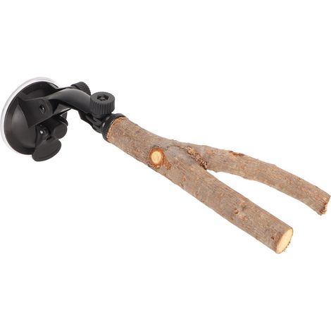 Perchoir interactif antidérapant en bois pour perroquets de petite et moyenne taille, avec ventouses, 15 cm / 5,9 pouces. (1/5)