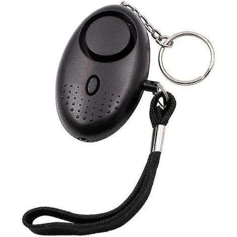 Alarme personnelle de défense anti-agression, dispositif de sécurité noir, sirène d'urgence portative pour protection individuelle (1/4)