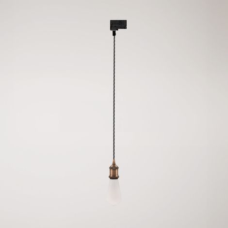 Creative Cables – Vintage-Schienen-Pendelleuchte mit geflochtenem Kabel – Leuchtmittel nicht enthalten