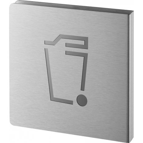 Targa Locale rifiuti in acciaio inox spazzolato, 120 x 120 mm – THIRARD (1/2)