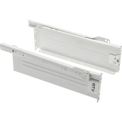 Système de tiroirs GTV Metalbox Prestige, h=118 mm l=400 mm, blanc, système de guidage, glissières à rouleaux avec fixation réglable (1/3)