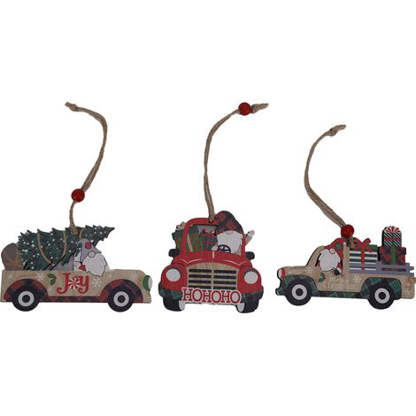 3 pièces Ornements de Noël en Bois Uniques, Durables et Mignons pour Décorations et Cadeaux (1/5)