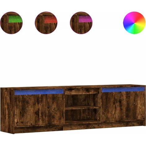 Mobile TV Armadietto TV Mobile Porta TV con LED Rovere Fumo 180x34x50cm in Truciolato (1/5)