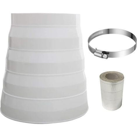 140mm-180mm Diamètre Blanc ABS Plastique Rond Raccords Conduit Tuyau Réducteur Multi Extracteur Ventilateur Ventilation Systèmes de Connecteur avec pince en acier inoxydable et ruban adhésif (1/5)