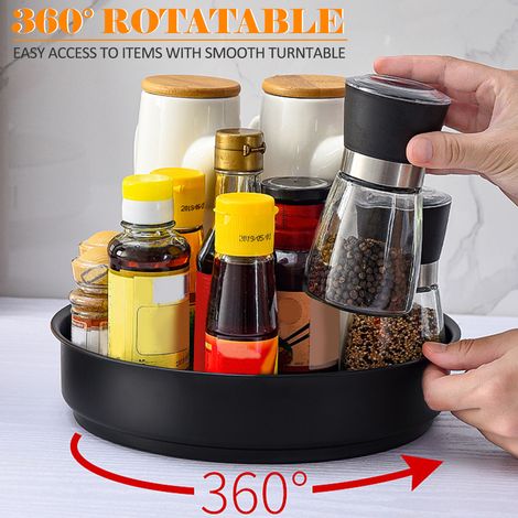 Lazy Susan - 25 X 25 X 5 8 Cm - Acier Inoxydable - Rotation 360° - Pour Cuisine Armoire Salle De Bain Coiffeuse - 1 Pièce (1/5)