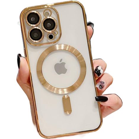 Schutzhülle für iPhone 14 Pro (6,1 Zoll), robust, transparent, Gold (1/4)