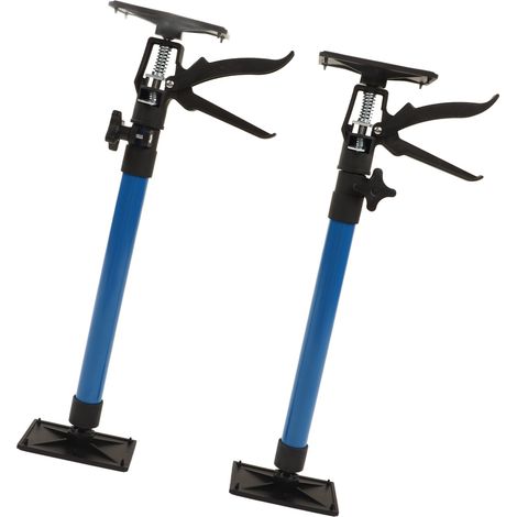 Set mit 2 ausziehbaren Schrankstützstangen (50–115 cm) mit 4 Platten, Teleskop-Aufbewahrungsschiene für Regalböden, verstellbarer Befestigungspfosten (1/5)