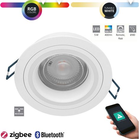Lampada del soffitto Carosso-Z Alu Weiss LED 5W 2700-6500K H: 2,8 cm Ø9,3 cm Dimmabile con funzione Connect-Z (1/5)